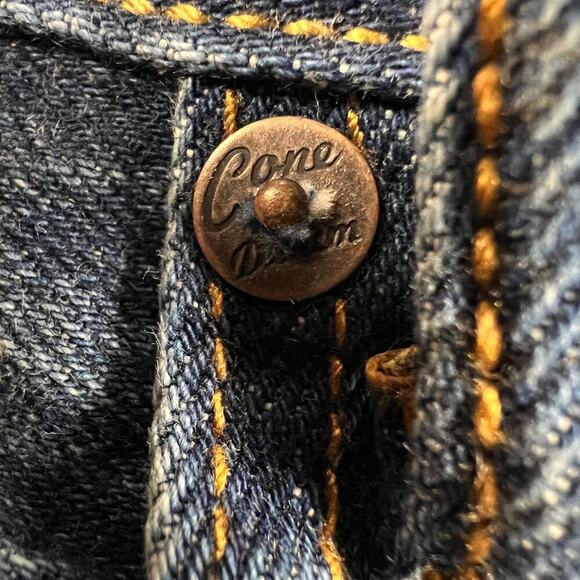 Gap Limited Edition Cone Denim Indigo Destroy Skinny Straight Jeans Size 31x30 - Picture 8 of 16